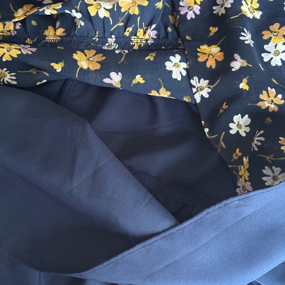 Women's Madewell Velvet-Trimmed Square-Neck Top Petal Party Blue Dark Size XXL - Picture 7 of 10